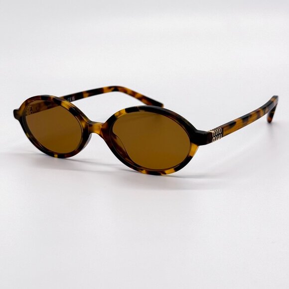 NEW MIU MIU SMU 04Z 19P2Z1 OVAL HAVANA BROWN WOMEN SUNGLASSES MU04ZS 19P2Z1 main image 5